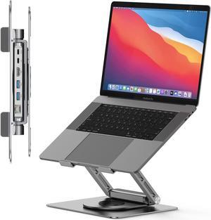 TOBENONE USB C Laptop Docking Station Stand for MacBook Pro/Air/Dell/HP/Surface/Lenovo, Detachable USB C Hub, 4K HDMI, 2 USB 3.0, RJ45, PD 3.0, Universal Laptop Dock with 360 Rotating Base