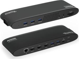 Plugable 14-in-1 USB-C Triple Monitor Docking Station with 100W Charging - DisplayLink Dock with 3X HDMI, Compatible with Windows, Mac, Chromebooks (Ethernet, Audio, 5X USB, microSD & SD Card)