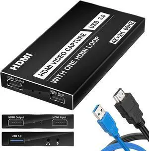 Capture Card, Video Capture Card for Streaming, Switch Capture Cards, Game Capture Card, HDMI to USB HDMI Video Capture Card Device for Switch 4K 1080P 60FPS Live Recording Work with PS5/PS4/OBS/PC Capture Card, Video Capture Card for Streaming, Switch Capture Cards, Game Capture Card, HDMI to USB HDMI Video Capture Card Device for Switch 4K 1080P 60FPS Live Recording Work with PS5/PS4/OBS/PC