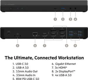 Belkin Docking Station Universal USB C Triple Display Docking Station