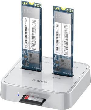 MAIWO K3016SD 2 Bay M.2 NVMe SATA Dual Protocol Docking Station,USB3.1 GEN2 SSD Duplicator, SD Express Card Reader Base.(Not Support Clone)