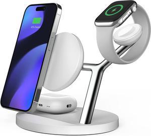 Wireless ChargerZECHIN 5in1 Wireless Charging StationFast Wireless Charger Stand for iPhone 14131211ProMaxXSXRX8Plus for Apple Watch 765432SE for AirPods 32ProWhite