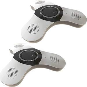 Skywin Bluetooth Conference Speaker with Microphone - 2 Pack Wireless Conference Call USB Speakerphone for Mobile Phone and Computer, High Sensitive Omnidirectional 360° with Noise Canceling
