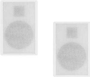 Acoustic Audio by Goldwood SLM1W Mountable On Wall Slim Speakers Home Theater Wired Pair Pack, White