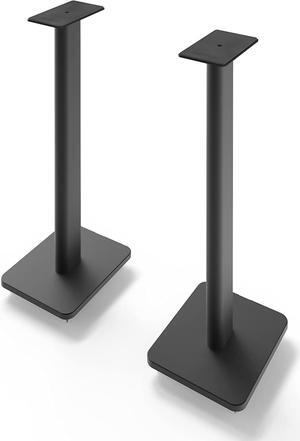 Kanto SP26PL Universal Speaker Floor Stands for Bookshelf Speakers | 26 Tall | Two Sizes Rotating Top Plate w/Foam Padding | Carpet & Hardwood Feet | Hidden Cables | ¼-20 Mounting | Pair | Black