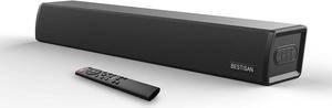 BESTISAN Sound Bar, TV Sound bar, Wired&Wireless Bluetooth 5.0 Speaker, 80W Soundbar Home Audio System for TV, 24 Inch, Wall Mountable, Treble/bass Adjustable, Optical/Aux/USB/Coax