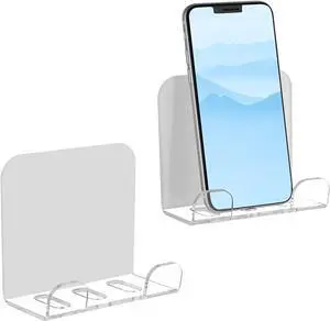 Cosmos 2 Pcs Wall Mount Phone Holder, Smartphone Charging Stand Wall Rack, Bedside Organizer Storage Bracket Compatible with Most Phones and Mini Tablets for Home Office Bedroom Living Room Cosmos 2 Pcs Wall Mount Phone Holder, Smartphone Charging Stand Wall Rack, Bedside Organizer Storage Bracket Compatible with Most Phones and Mini Tablets for Home Office Bedroom Living Room