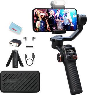 Hohem iSteady M6 Kit Smartphone Gimbal Stabilizer 3-Axis with Magnetic Fill Light AI Tracking Sensor for iPhone Android with 0.91-inch OLED Display Max Payload 400g
