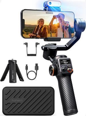 hohem iSteady M6 Kit Gimbal Stabilizer for Smartphone, 2023 Upgraded 3-Axis Phone Gimbal, AI Tracker w/CCT/RGB Fill Light, Gimbal for iPhone 14 Pro Max & Android, Phone Stabilizer for Video Recording