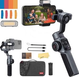 Zhiyun Smooth 5S Combo Zhiyun Smooth 5 Upgrade Vesion with Magnetic Fill Light Gimbal stabilizer for Smartphone,3-Axis Phone Gimbal for iPhone 14 13 12 11 Pro Max SE2 XS XR X 8 Plus Android Cell Phone