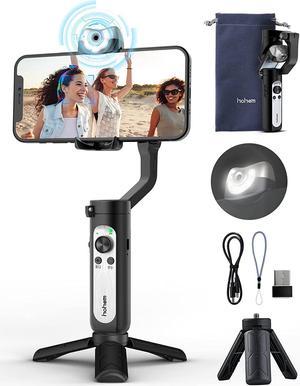 hohem iSteady V2 Gimbal Stabilizer for Smartphone, 3-Axis Phone Gimbal w/Independent AI Tracking Sensor & Fill Light, Foldable Gimbal Vlogging Stabilizer for iPhone Android YouTube TikTok Live Video