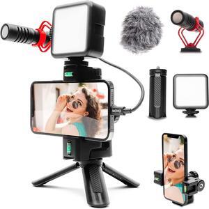 Movo iVlogEK Vlogging Essentials YouTube Starter Kit for Kids - Vlog Kit for iPhone - Includes Shotgun Video Microphone and Lightning Adapter - Youtuber Starter Pack, Influencer Kit, Vlogging Kit