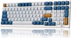 RK ROYAL KLUDGE RK98 Wireless Mechanical Keyboard, Triple Mode 2.4G/BT5.1/USB-C Hot Swappable Keyboard with Number Pad, Pre-lubed Clicky Switches RGB Backlit Gaming keyboard, Software Support