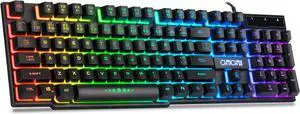 Wired Gaming Keyboard for Mac PC PS5 PS4 Xbox One Gamers RGB Backlit | LED Mechanical Feel Keyboard with Multimedia Keys Number Pad, 104 Keys USB Desktop Computer Windows Keyboards (Black) Wired Gaming Keyboard for Mac PC PS5 PS4 Xbox One Gamers RGB Backlit | LED Mechanical Feel Keyboard with Multimedia Keys Number Pad, 104 Keys USB Desktop Computer Windows Keyboards (Black)