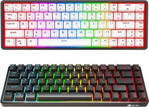 KLIM Shift Wireless Mechanical Keyboard 60% - New 2023 - Hotswap RGB Extra 69 keycap Set - Backlit Keyboard Mini Wireless 2.4Ghz & Bluetooth 60% Percent Gaming Keyboard - PC Gamer Win/Mac