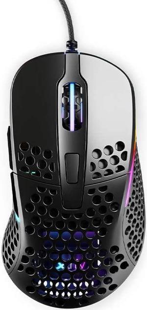 Xtrfy M4 RGB Ultra-Light Gaming Mouse, Unique Right-Handed Design, Pixart 3389 Sensor, EZcord® - Black