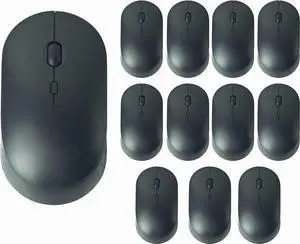 YUMQUA 12 Pack Wireless Mouse Bulk, Slim 2.4G 3 Levels DPI Optical Silent Cordless Computer Mouse for Laptop Chromebook PC Windows MacBook, Black