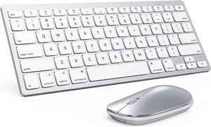 Bluetooth Keyboard and Mouse Compatible with Mac, OMOTON Ultra-Slim Wireless Keyboard and Mouse Combo Compatiblei with MacOS, MacBook Pro/Air, iMac, Mac Mini, Laptop and PC (Silver)
