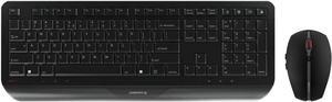 Cherry Gentix Wireless Keyboard and Mouse Set Combo for Desktop - Full Size for Computer Desktop or Laptop at The Office or at Home - Silent, Quiet Keystrokes with an Ergo Build - Black