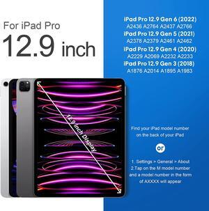 iPad Pro 12.9 inch 6th Generation 2022 Case with Keyboard and Touchpad, Compatible with iPad Pro 12.9-inch 5th Gen 2021/4th Gen 2020/3rd Gen 2018, Rainbow Backlits & Apple Pencil Charging - Black