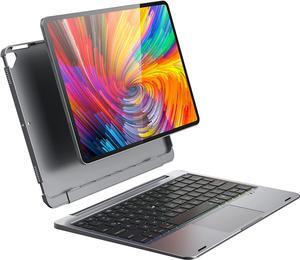 doqo iPad Keyboard Case 10.2 inch with Touchpad for iPad 9th 2021, 8th 2020, 7th Gen 2019, 360° Protective case with 7 Colors Backlight Detachable Keyboard Space Gray