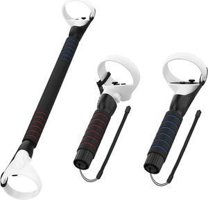 AMVR Gorilla Tag Long Arms Beat Saber Handles for Oculus Quest 2/Quest/Rift S, VR Controller Extension Grip Accessories 2 in 1 Dual/Long Stick Attachment to Play Multiple VR Games, Great Gift for Kids