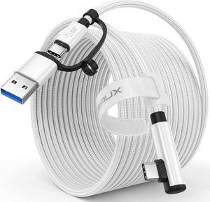 2-in-1 Link Cable 16 FT Compatible with Meta/Oculus Quest 3/2 Accessories and PC/Steam VR, USB 3.0 High Speed PC Data Transfer Adapter, Compatible with VR Headset, Gaming PC, Quest 3 & 2 & 1