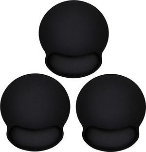 Ergonomic Mouse Pad 3 Pack with Wrist Rest Support Round Gaming Mousepad with Smooth Surface & Non-Slip Rubber Base for Computer Laptop Office Comfortable Memory Foam for Wrist Cushion