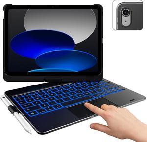 Touch iPad 10th Generation Case with Keyboard (10.9", 2022), Multi-Touch Trackpad, 10 Color Backlight, 360° Rotatable, Thin & Light for Apple iPad 10th Gen 10.9
