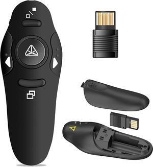 Presentation Clicker Wireless Presenter Remote USB Control Powerpoint PPT Clicker Laser Pointer RF 2.4GHz Presenter Remote Google Slide Advancer Powerpoint Clicker for Computer/Laptop/Mac/Keynote