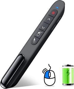 Wireless Presenter Remote with Air Mouse Control Rechargeable USB Presentation Clicker PPT Pointer RF 2.4GZ PowerPoint Clicker Slide Advancer for Computer Laptop Mac