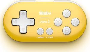 8Bitdo Zero 2 Bluetooth Key Chain Sized Mini Controller for Nintendo Switch, Windows, Android and macOS (Yellow Edition)