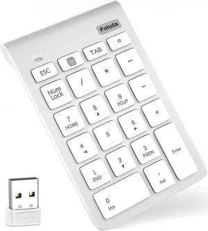 Foloda Wireless Number Pad, 10 Keys USB Keypad for Laptop, 22 Keys Extensions Numeric Numpad Computer Laptop Accessories for PC Desktop Surface Pro Notebook Foloda Wireless Number Pad, 10 Keys USB Keypad for Laptop, 22 Keys Extensions Numeric Numpad Computer Laptop Accessories for PC Desktop Surface Pro Notebook
