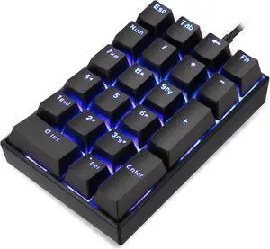 MOTOSPEED K23 Mechanical Numeric Keypad Red Switch Wired 21 Keys Mini Numpad Portable Gaming Keypad Extended Layout for Cashier