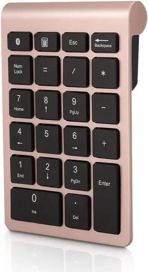 Gugxiom Bluetooth Number Pad,Bluetooth 5.0 Number Pad with Shortcut Keys,22 Keys Portable Financial Accounting Extensions 10 Keys for Laptop Desktop, PC, Pad,Notebook (Gold) Gugxiom Bluetooth Number Pad,Bluetooth 5.0 Number Pad with Shortcut Keys,22 Keys Portable Financial Accounting Extensions 10 Keys for Laptop Desktop, PC, Pad,Notebook (Gold)