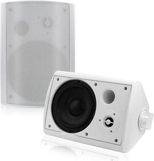 Herdio 6.5 Inches Indoor Outdoor Bluetooth Speakers Waterproof Wireless with Powerful Bass,Wall Mount Speakers Wired Weather Resistant for Patio Home Deck Porch Backyard 400 Watts(White)