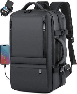 Travel Backpack, Carry On Backpack for Men Women, 40L Flight Approved Expandable Large Backpack, 17 Inch Laptop Backpack, Waterproof Business Weekender Luggage Daypack Bag, Black