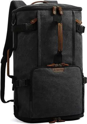 G-FAVOR 40L Travel Backpack, Vintage Canvas Rucksack Convertible Duffel Bag Carry On Backpack Fit for 17.3 Inch Laptop Bag