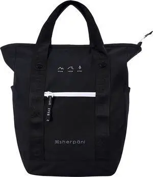 Sherpani Via, Nylon Backpack Tote with Coin Purse, Backpack for School, Backpack Purse for Women, Christmas Gifts, Fits 15 Inch Laptop (Black)