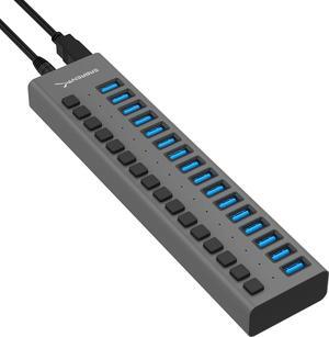 16 Port USB 3.0 Data HUB and Charger with Individual switches [90 Watts] (HB-PU16)