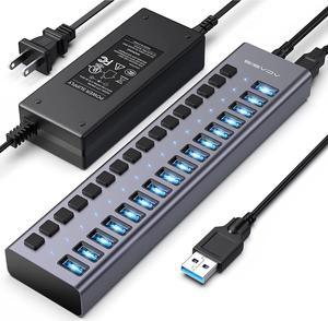 ACASIS Powered USB Hub,16 Ports USB 3.0 Data Hub, Individual On/Off Switches, 12V7.5A 90W Power Adapter, USB Hub 3.0 Splitter Extension for MacBook, Mac Pro/Mini, iMac, Surface Pro Laptop/PC