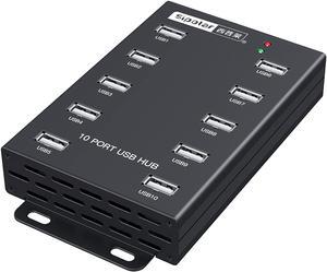 Sipolar-USB Hub- 10 Ports USB Data Hub-Industrial USB Powered Hub - USB 2.0 Hub for Mining, Bitcoin Miner