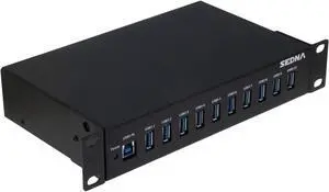 10 Port USB 3.1 Gen I Hub (5Gbps) - 10 Inch 1U Rack Mount