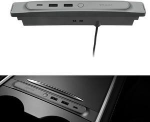 JOWUA Mini LED Hub Bar Compatible for 2021-2023 Tesla Model Y & Model 3, 1 USB-C Port, 2 USB-A Ports (36w)