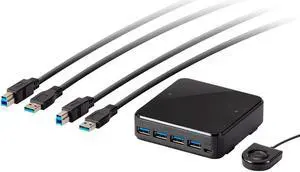 Monoprice 2x4 USB 3.1 Gen1 Peripheral Sharing Switch, Allows 2 Computers to Share 4 USB 3.1 Gen1 Devices