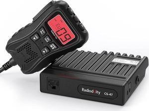 Radioddity CS-47 Small CB Radio, AM/FM, 40-Channel, One Hander Microhone Built-in Speaker Noise Reduction, Large 7-Color Backlit LCD Display, VOX, RF Gain Long-Range for Offroad, Trucker, Backcountry
