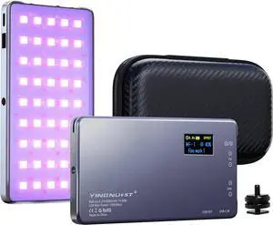 LED Portable Camera Video Light: 4000mAh Rechargeable RGB Color Panel Lights with Cold Shoe Mount for DSLR Cameras Photography Lighting