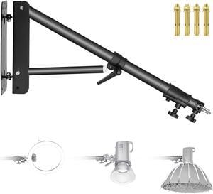 Neewer Wall Mounting Triangle Boom Arm for Photography Strobe Light, Monolight, Softbox, Umbrella, Reflector and Ring Light, Support 180 Degree Rotation, Max Length 4 Feet/125cm (Black)