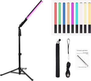 RGB Handheld LED Photography Light Wand ,9-Color Video Light Stick, Tripod Photography Kit, Built-in Rechargeable Battery, 1000 Lumens Adjustable 3200K-5600K
