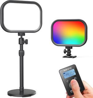 RALENO® RGB Streaming Key Light with Remote Control & Built-in Battery, Video Light for Live Streaming Photography Video Calls, 1%-100% Brightness & 2500-8500K Color Temp 360° Color Gamut Adjustable